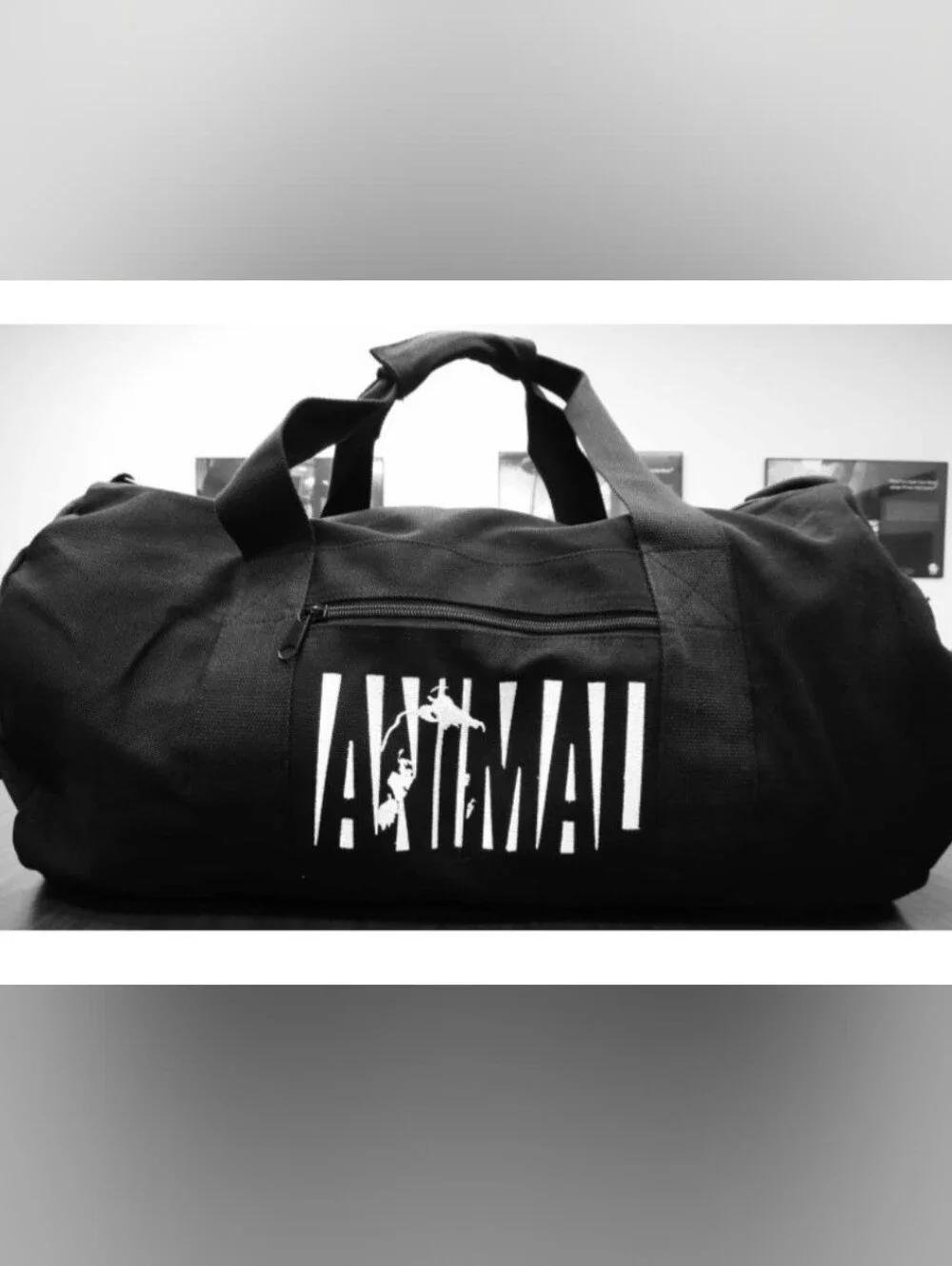 Animal Pak Black Canvas Duffel Bag with White Logo
